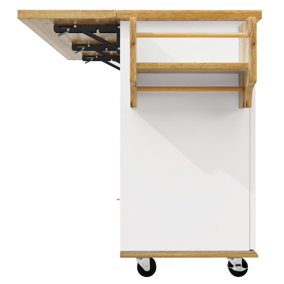 KÜCHENINSEL Weiß-Holzoptik 134/46/88 cm - Weiß, Holzwerkstoff (134/88/46cm) - PANGIVO