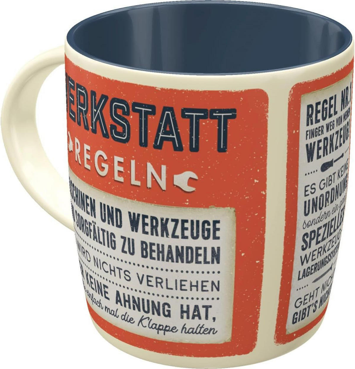 KAFFEETASSE 330 ml Werkstattregeln - Multicolor, Keramik (0.33L) - Nostalgic-Art