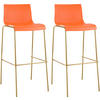 BARHOCKER 2er Set Kunststoff Orange - Goldfarben/Orange, Kunststoff/Metall (43/100/48cm) - CLP