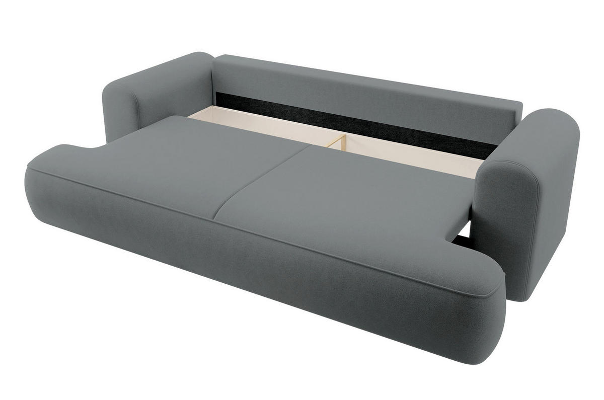 SCHLAFSOFA Ovo Dunkelgrau Velours - Dunkelgrau, Textil (250/103/110cm) - Selsey