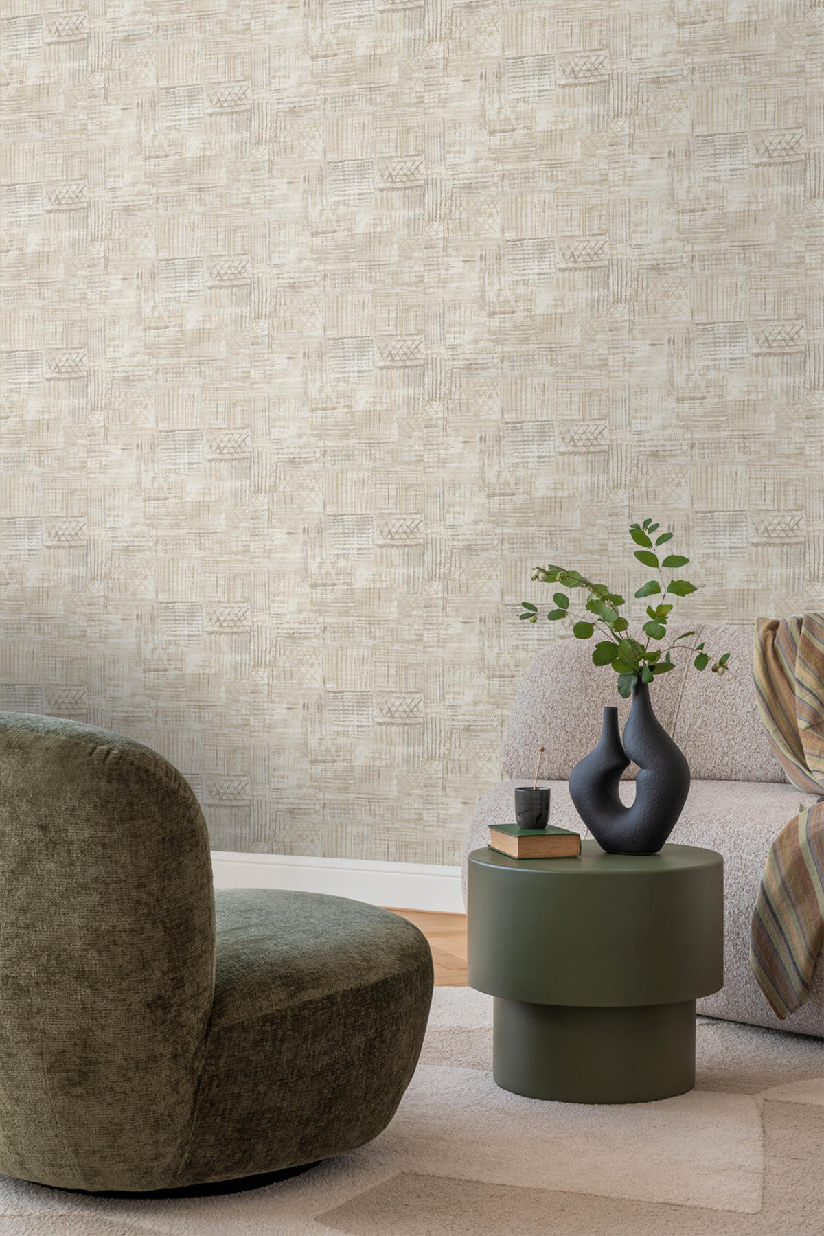 TAPETE grafisches Motiv 53 cm x 10,05 m - Beige, Papier (53/1000cm) - Sanders & Sanders