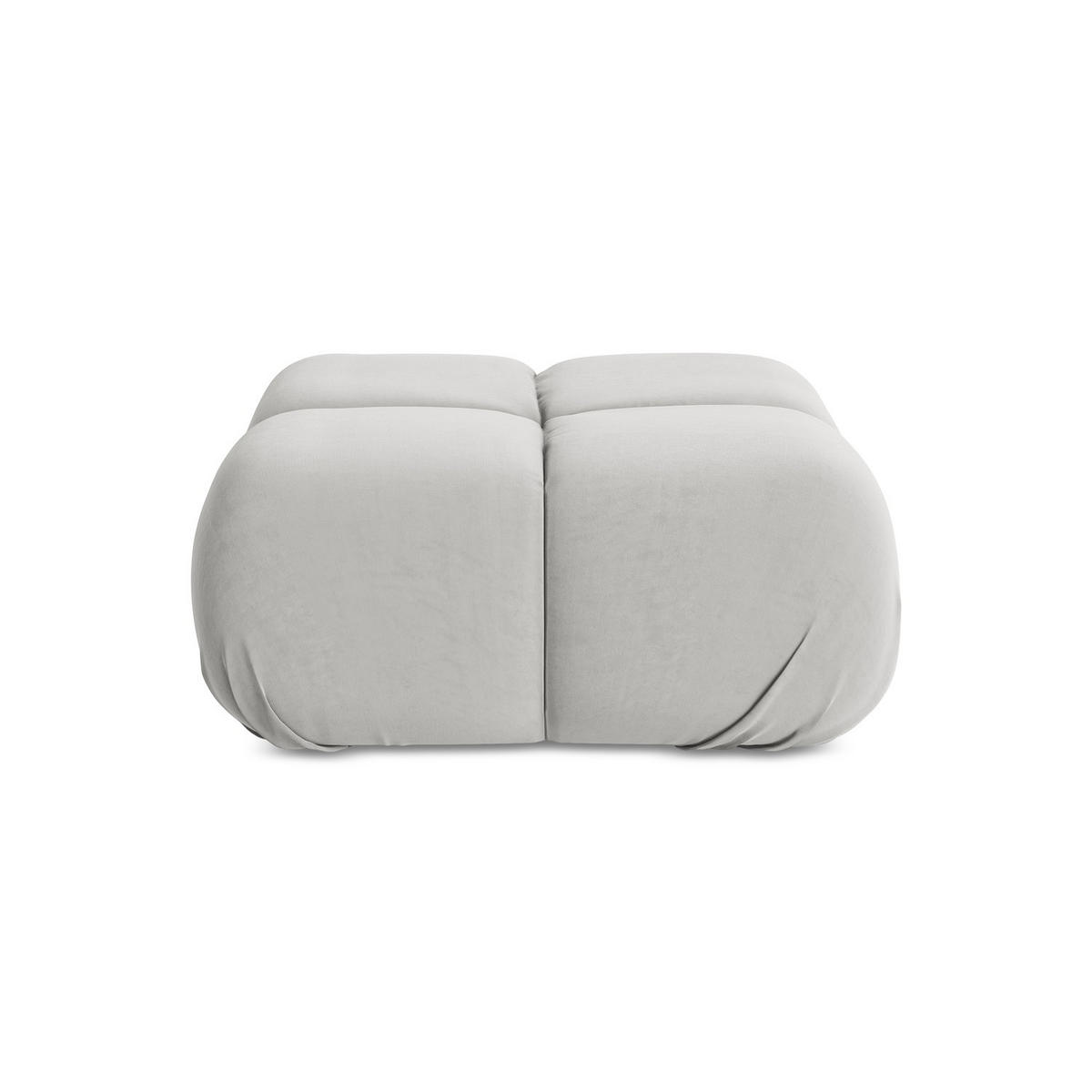 POUF Samt Stoff Grau - Silberfarben/Schwarz, Kunststoff/Textil (95/41/95cm) - LaMiaSofa