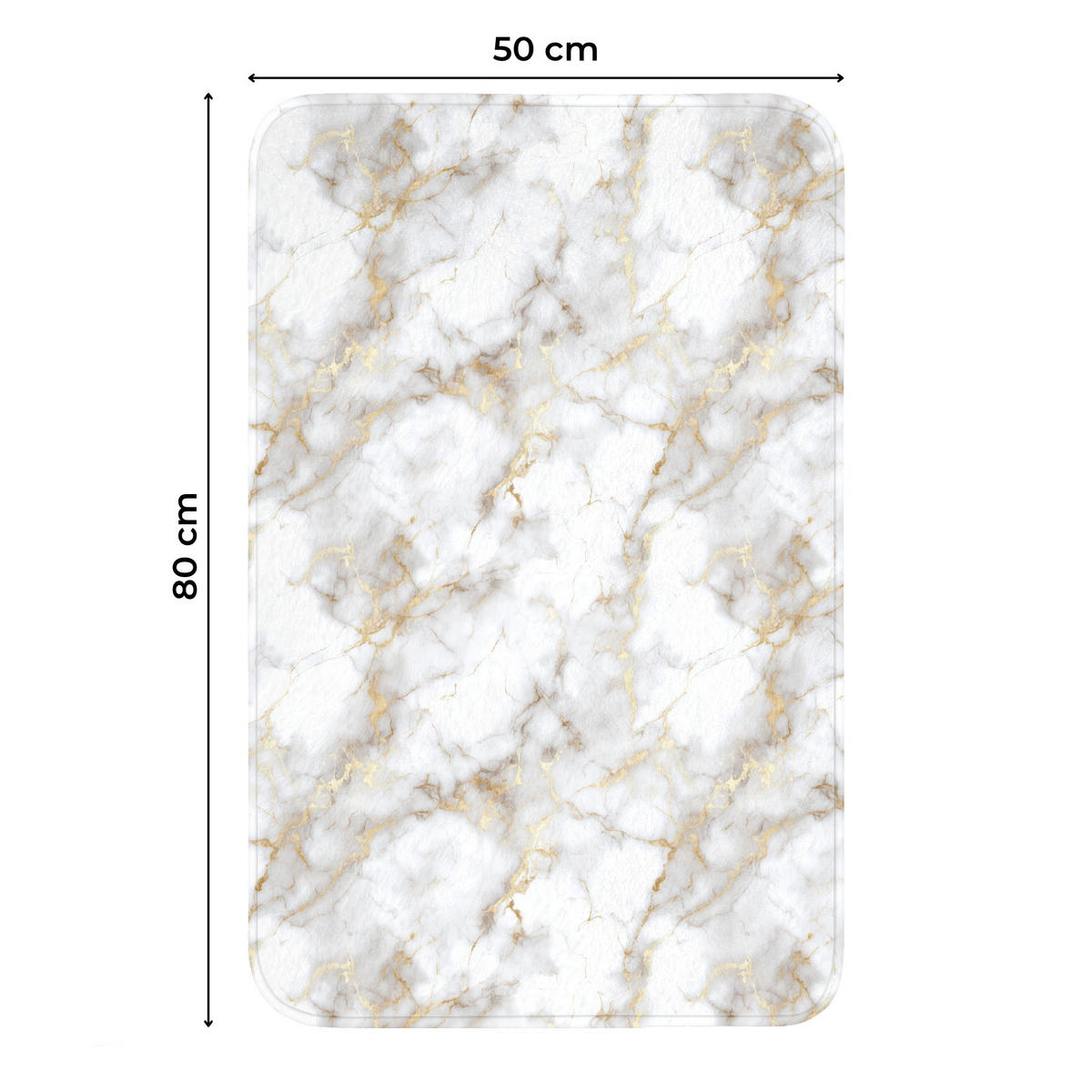 WC PŘEDLOŽKA Zlaté žilky - Mramor - Bílý 50x80 cm - bílá, textil/plast (50/1cm) - OnlyWow