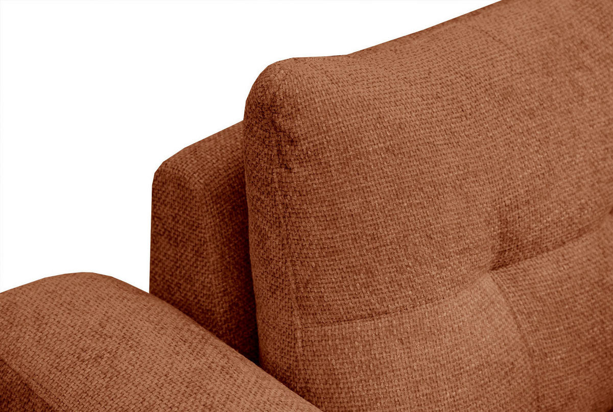 SOFA SALVINI 2-Sitzer, dunkelorange - Dunkelorange/Schwarz, Holzwerkstoff/Textil (176/88/99cm) - Courtois Laville