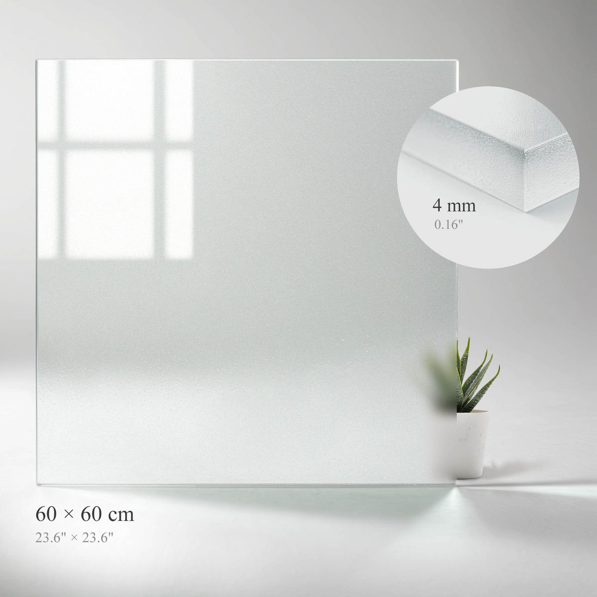 TISCHPLATTE 60x60 cm milchglas - Transparent, Glas (60/60/0.4cm) - TULUP