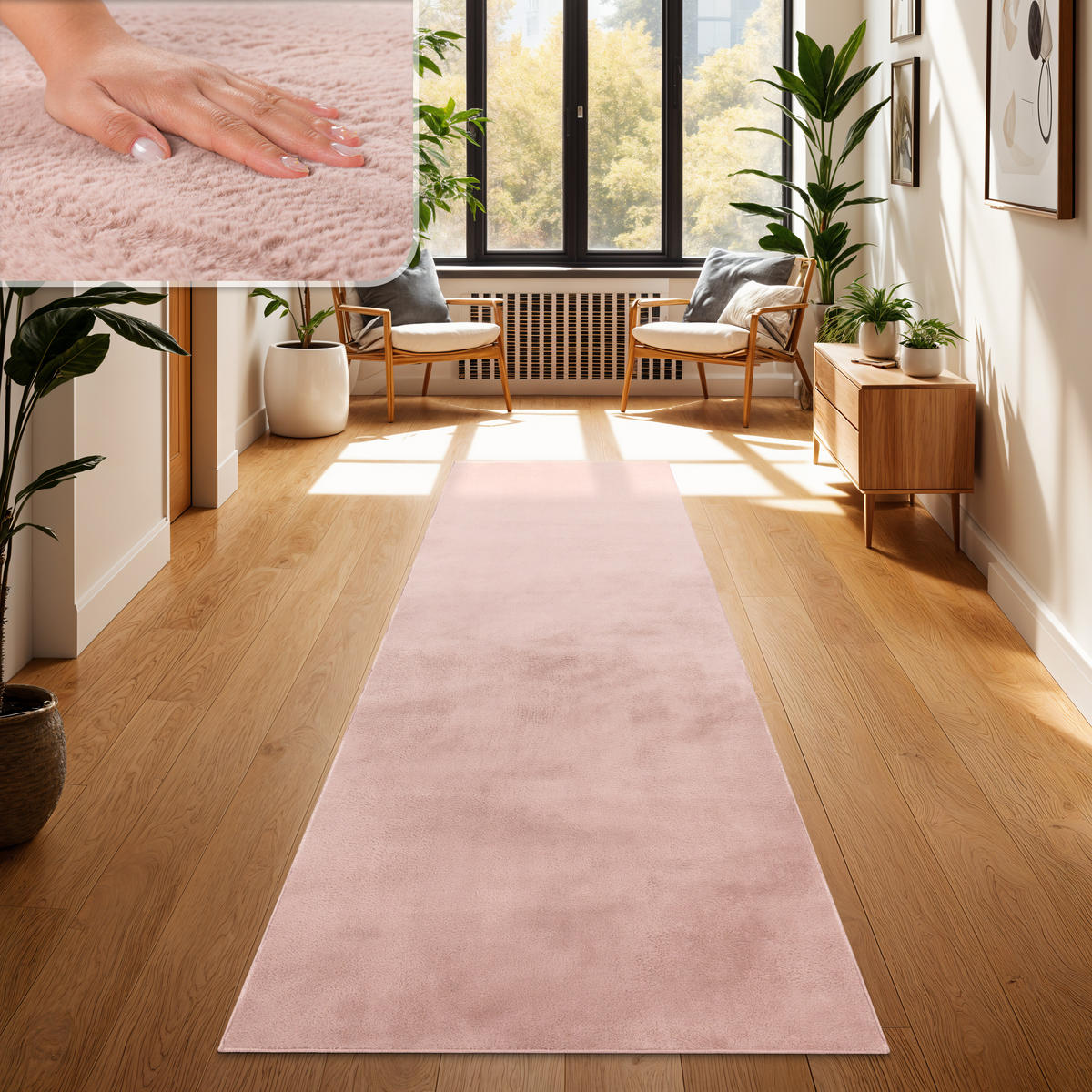 HOCHFLORTEPPICH 80/300 cm Soft 380 - Pink, Textil (80/300cm) - Paco Home