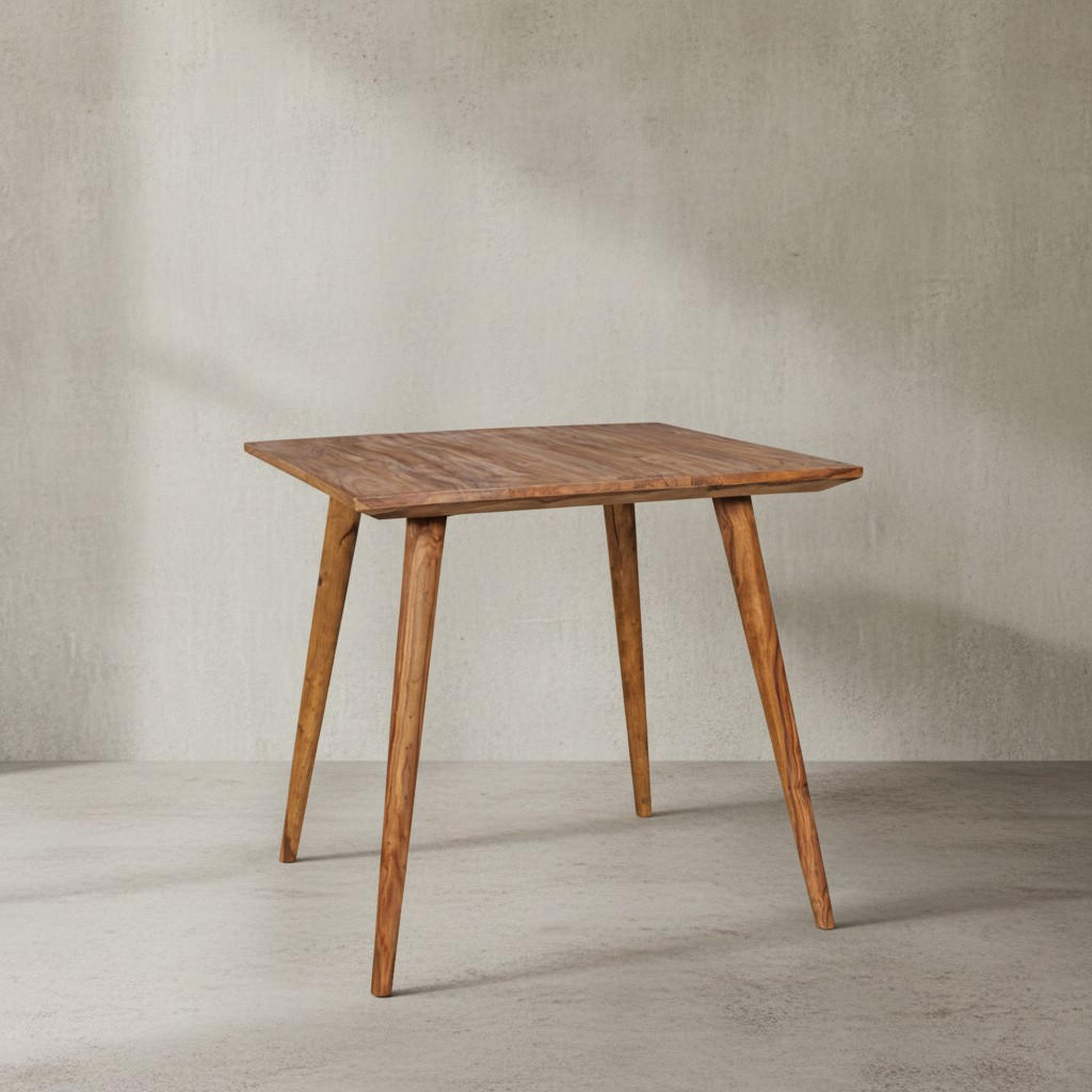 ESSZIMMERTISCH – Massivholz Braun 80x80x76 cm Retro Landhausstil - Braun, Holz (80/80/76cm) - KADIMA DESIGN