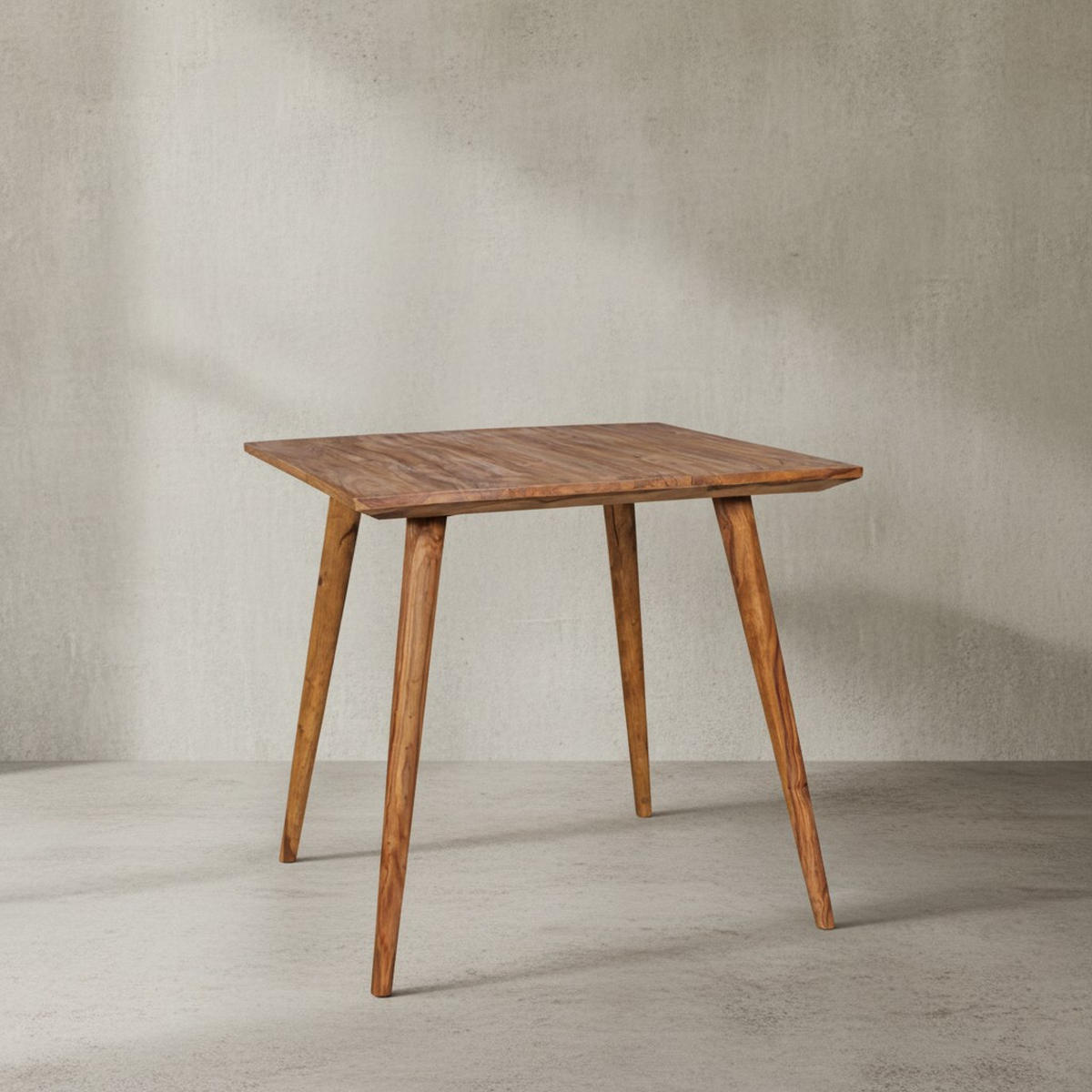 ESSZIMMERTISCH – Massivholz Braun 80x80x76 cm Retro Landhausstil - Braun, Holz (80/80/76cm) - KADIMA DESIGN