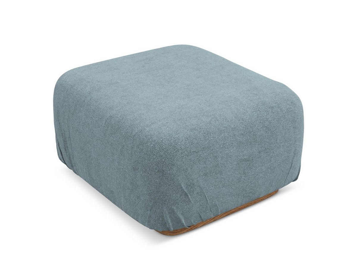 POUF Bouclé Stoff Blau - Blau/Blaugrau, Holz/Textil (83/95/41cm) - Makamii