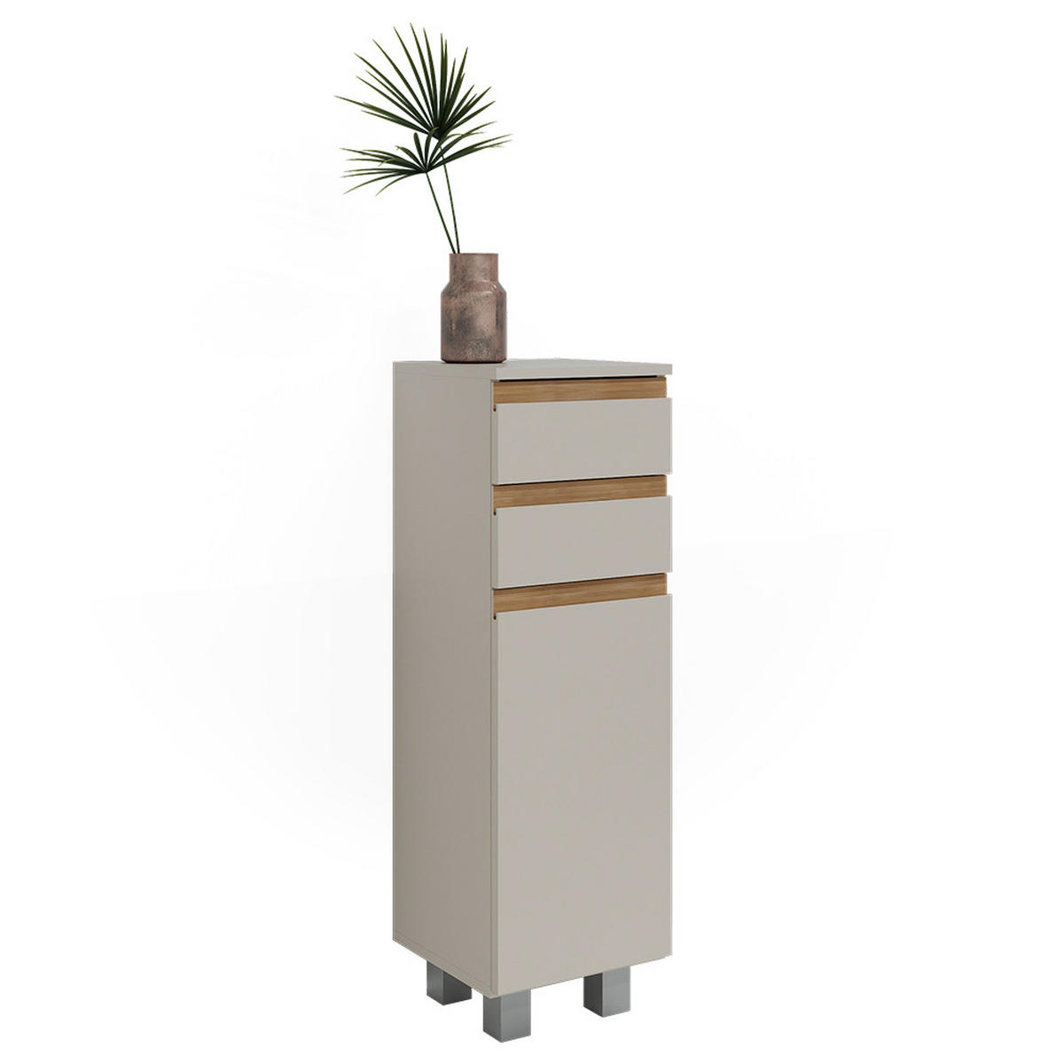 STŘEDNÍ SKŘÍŇKA J-Shape Kašmír/Řemeselné 30 x 95 cm se 2 zásuvkami - kašmírová/světle šedá, kompozitní dřevo (30/95/30cm) - Vicco