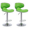 BARHOCKER 2er Set Lederlook grün - Chromfarben/Grün, Textil/Metall (46/88/49cm) - CLP