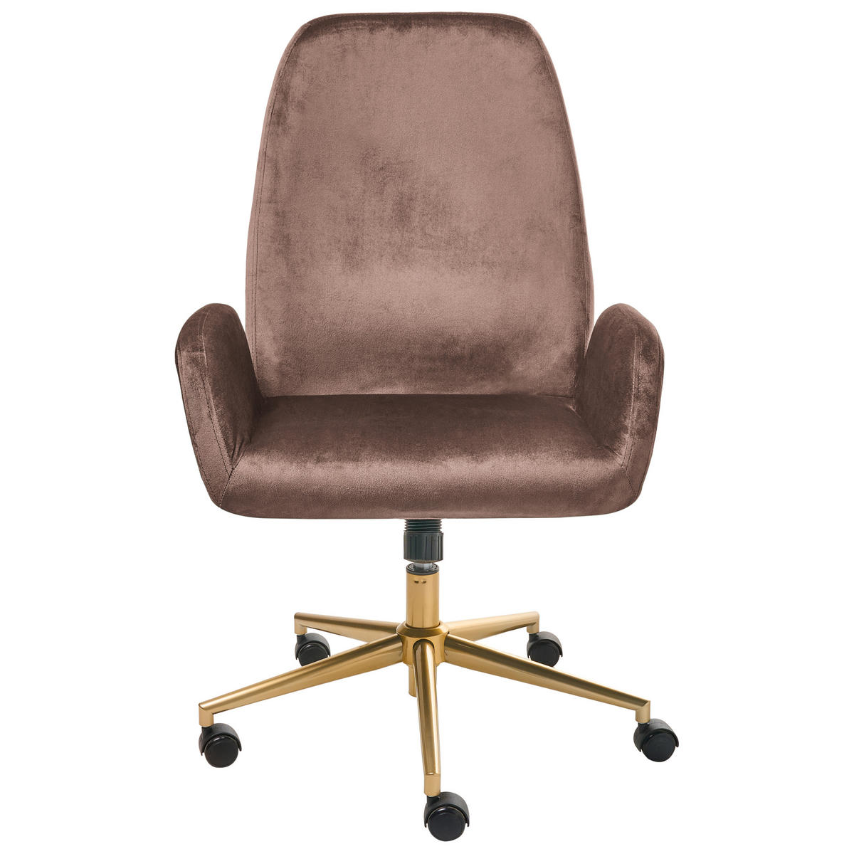BÜROSTUHL Braun Clare - Goldfarben/Schwarz, Textil (62/100/64cm) - Beliani