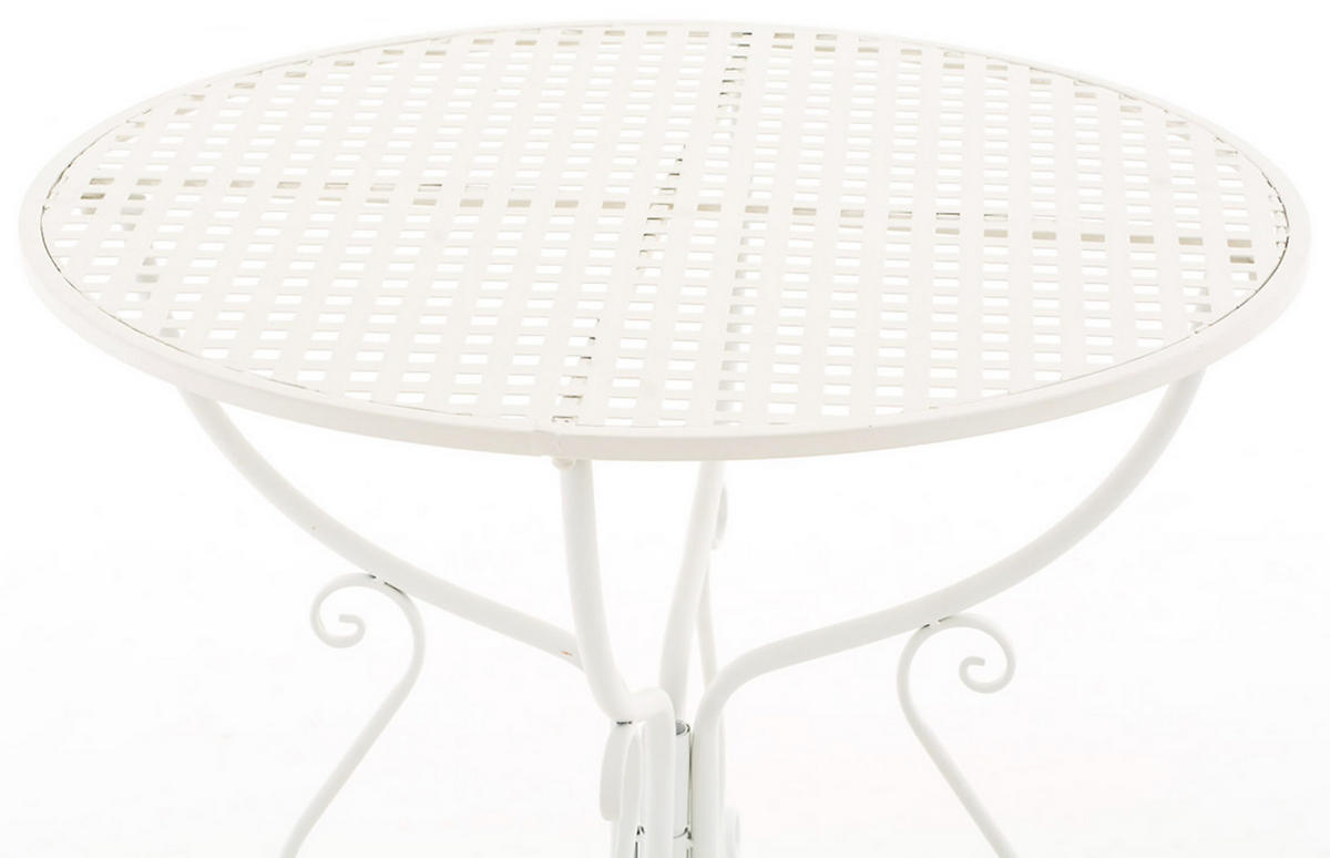GARTENBEISTELLTISCH rund Ø70 cm Metall weiß - Weiß, Metall (70/70/74cm) - CLP