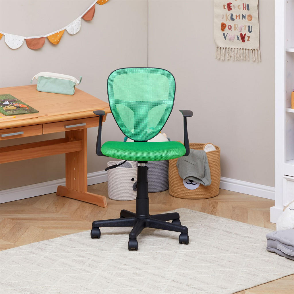 Thumbnail - CARO-Möbel Kinderdrehstuhl, Dunkelgrün, Textil, Mode, 53x92x52 cm, Arbeitszimmer, Bürostühle, Jugend- & Kinderschreibtis...