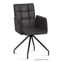 ARMLEHNSTUHL (6er-Set) Devina 52x91x60 Schwarz/Anthrazit - Anthrazit/Schwarz, Kunststoff (60/91/52cm) - 58aufmkessel