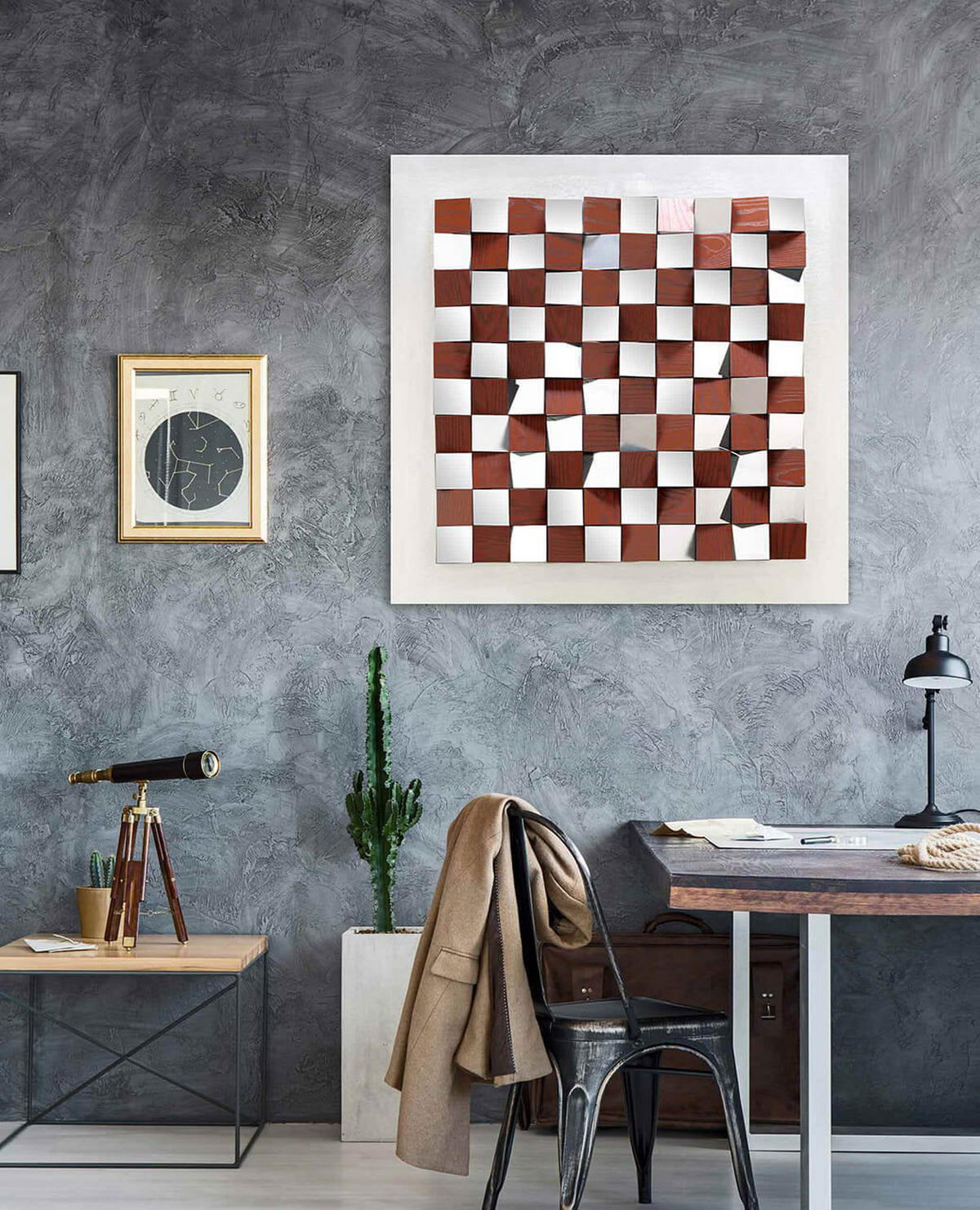 WANDBILD Braun 85/85 cm - Braun, Holz/Kunststoff (5.9/85cm) - KUNSTLOFT