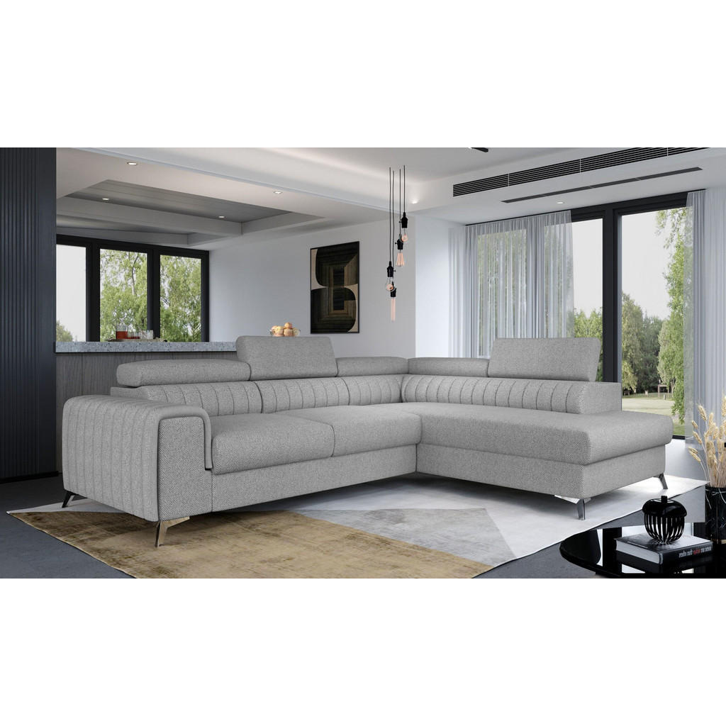 Thumbnail - Möblo Ecksofa, Hellgrau, Silber, Textil, 4-Sitzer, L-Form, 275x205 cm, Wohnzimmer, Sofas & Couches, Wohnlandschaften, Ec...