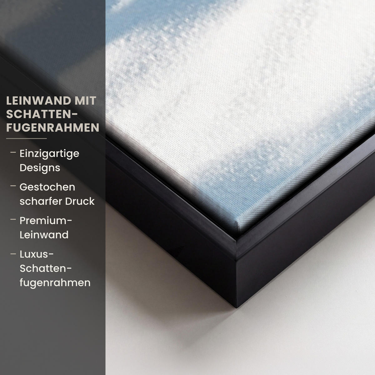 LEINWAND Bilder mit Rahmen - Winterlandschaft - Natur - Berge - Bäume - Schnee - 100x150 - Hellblau, Textil (100/150cm) - MuchoWow