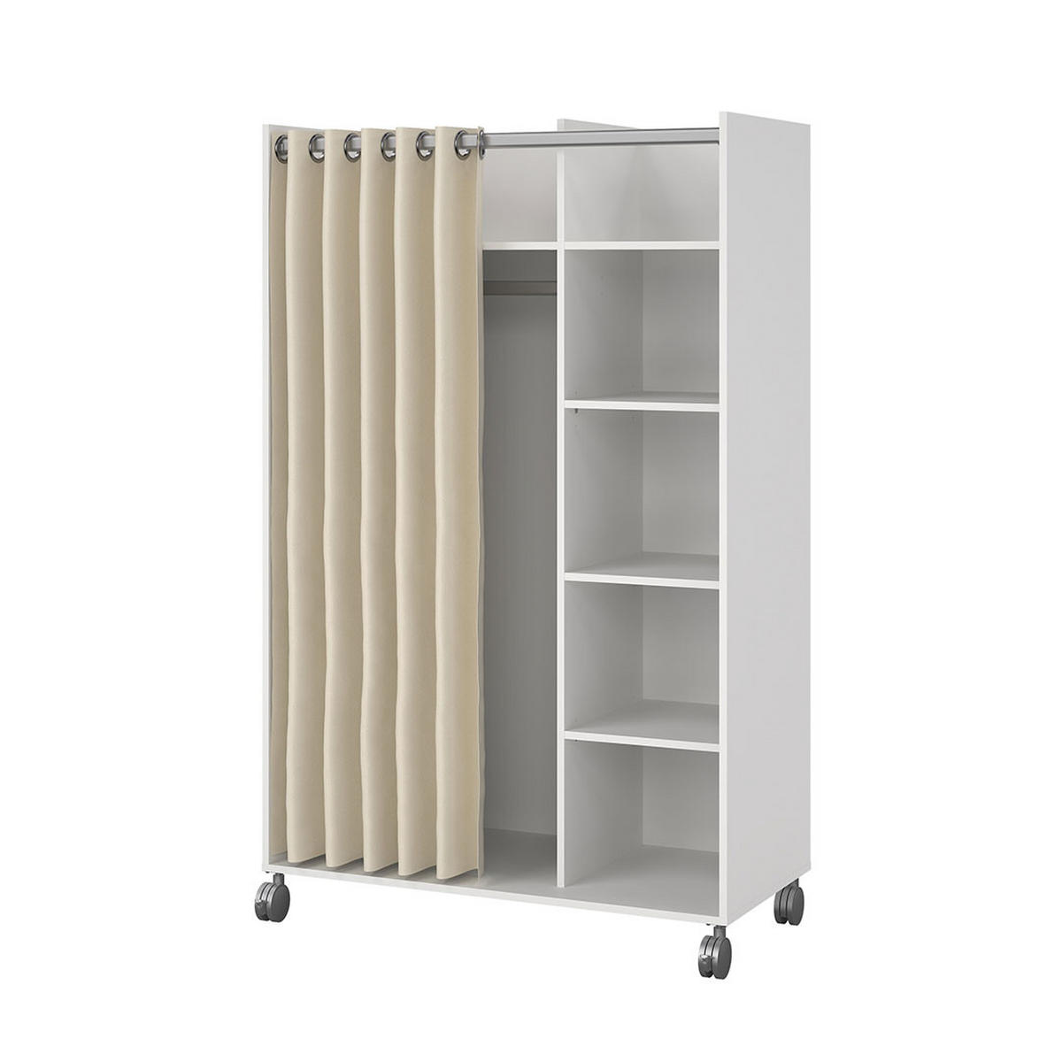 KLEIDERSCHRANK, Kit, Weiß, Holzwerkstoff, 100 x 49 x 160 cm - Weiß, Holzwerkstoff (100/160/49cm) - ebuy24