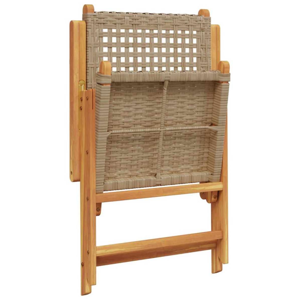 GARTENSTÜHLE 2er Set Beige Massivholz Akazie Und Poly Rattan - Beige, Holz (57/109/70cm) - vidaXL