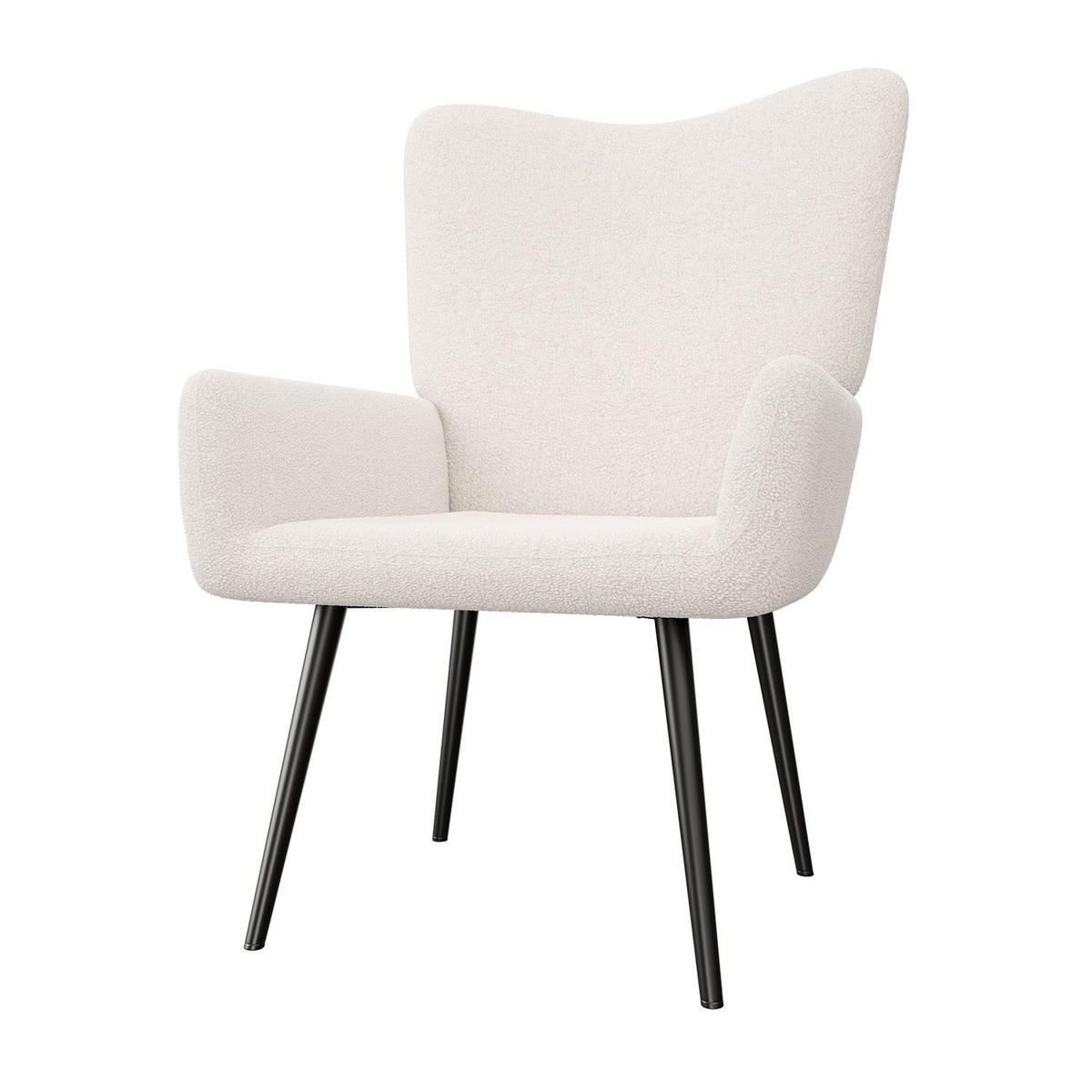 OHRENSESSEL Odense Bouclé Grau - Beige, Textil (68/95/73cm) - Juskys