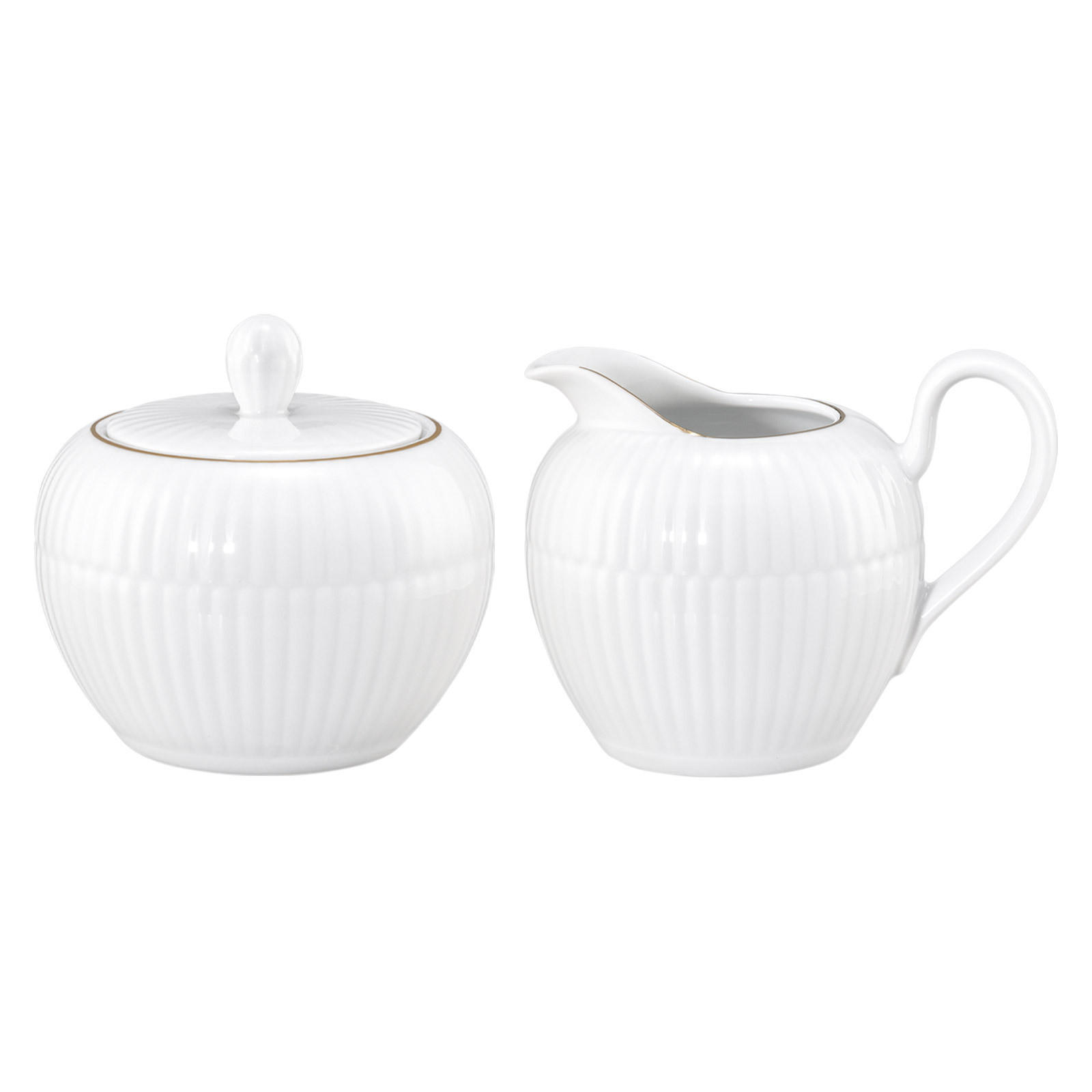 MILCH- & ZUCKER-SET Amina weiß-gold 2er Set - Weiß, Keramik (1/1cm) - Seltmann Weiden