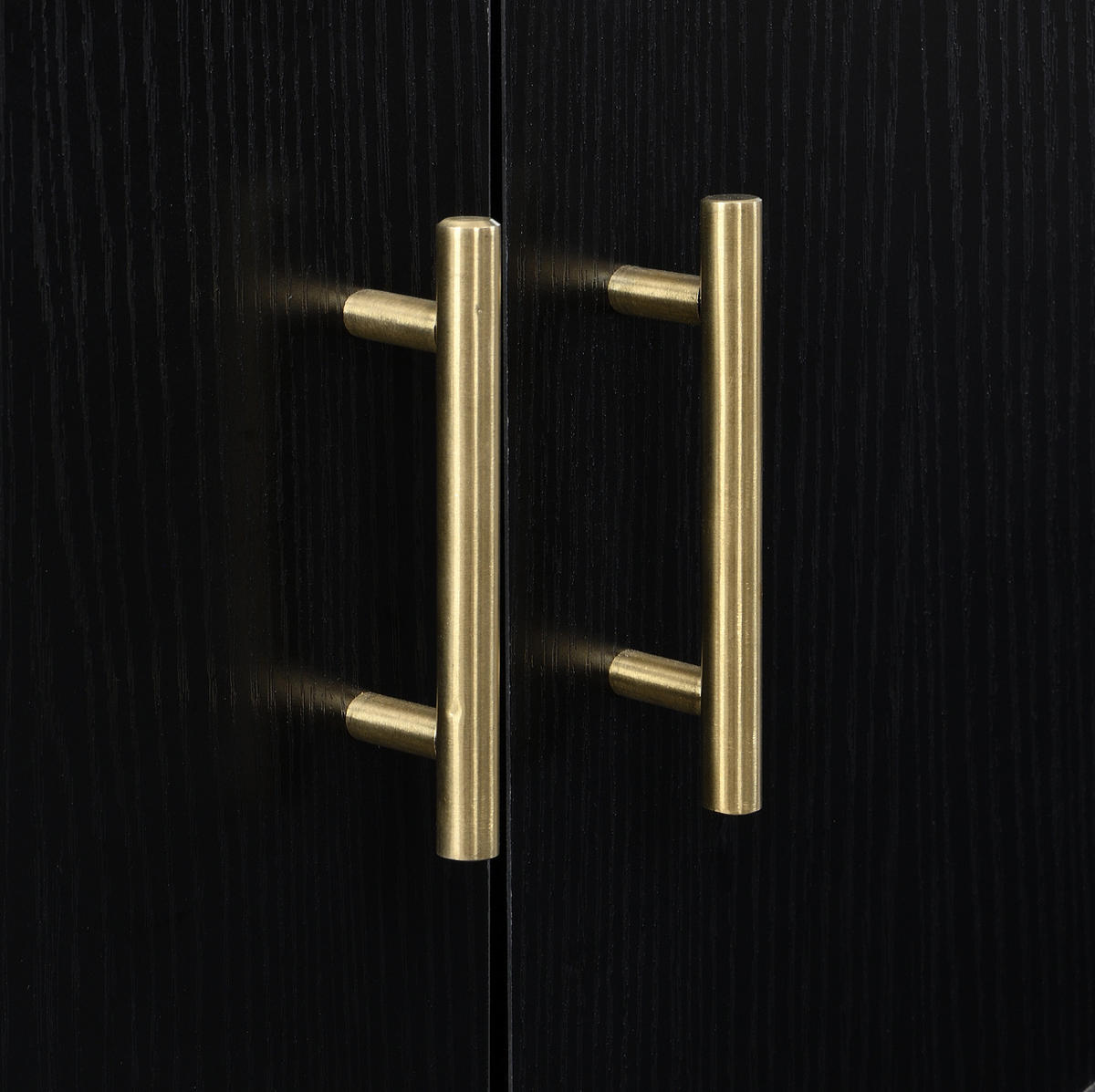 KOMMODE aus MDF 160x40x80,5cm in Schwarz Holzoptik mit 4 Türen - Schwarz, Holzwerkstoff (160/80.5/40cm) - Modfu