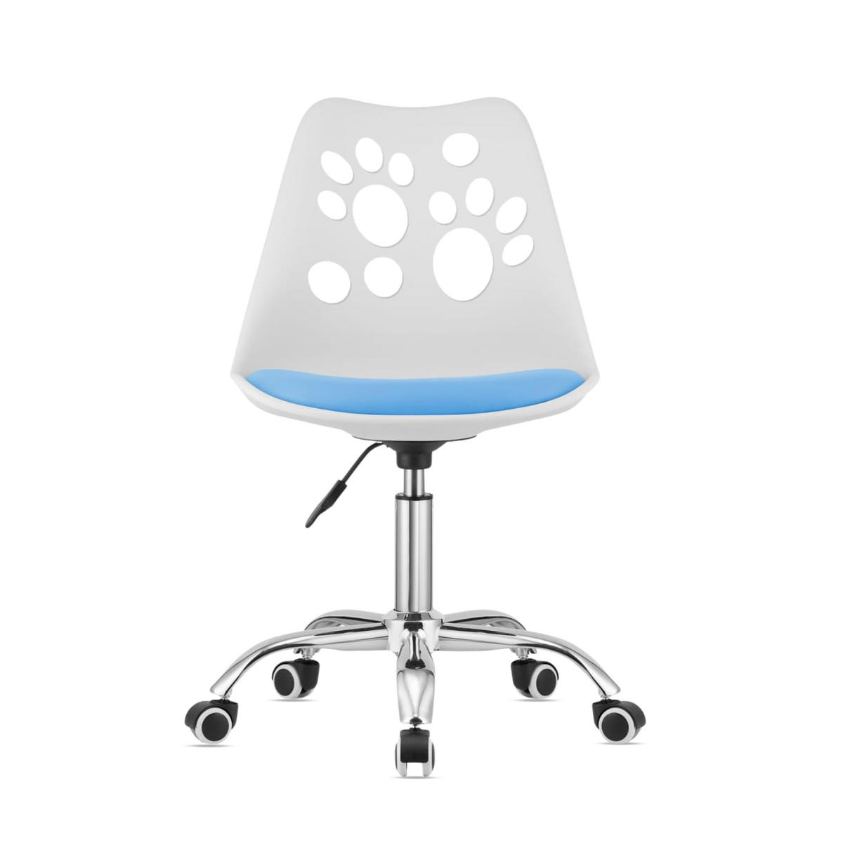 BÜRODREHSTUHL Weiß/Blau, Höhenverstellbar, Rollen, Ohne Armlehnen, Ergonomisch Für Büro Und Schlafzimmer - Weiß, Textil (51/94/58cm) - Best For Home