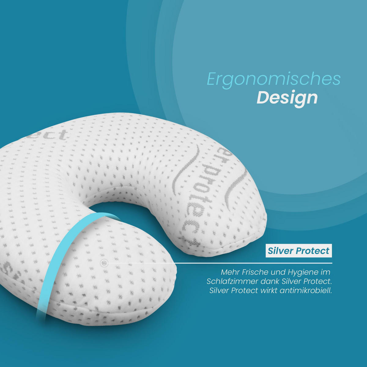 VISCOELASTISCHE Nackenkissen - Silver Protect 30x35 cm - Nackenhörnchen - Weiß, Textil (30/35cm) - Bestlivings