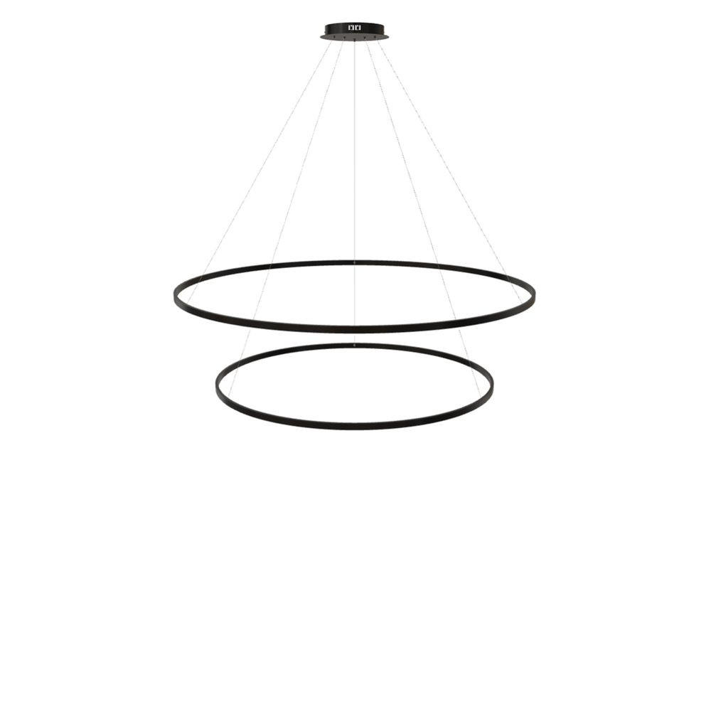 LED-HÄNGELAMPE 2er Ring Schwarz Ø 150 | 120cm - Schwarz, Metall (1.3/150/3.3cm) - s.luce
