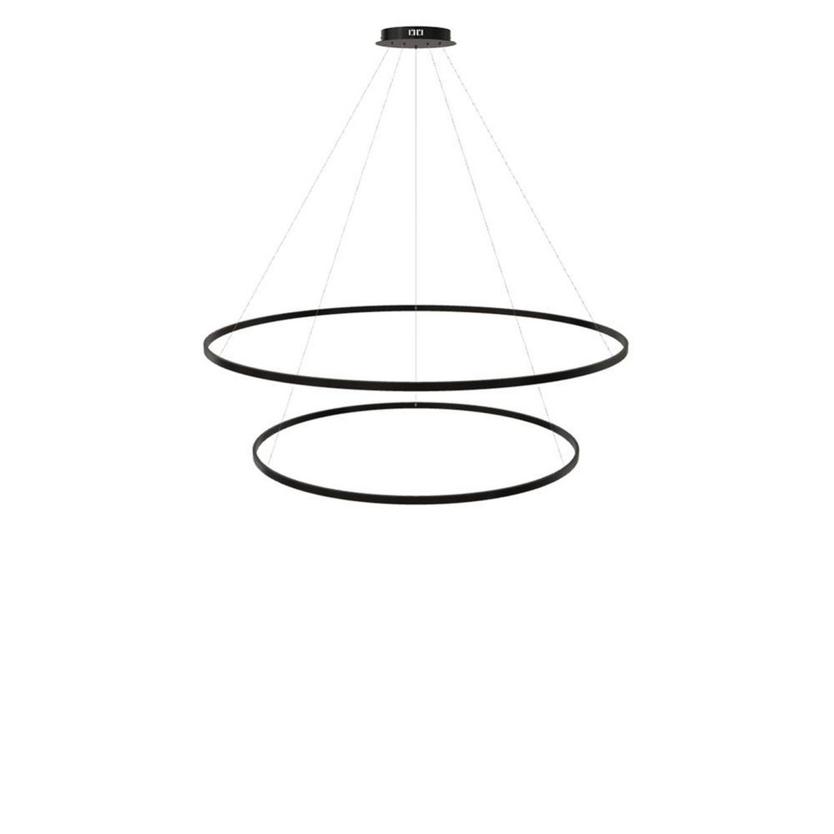 LED-HÄNGELAMPE 2er Ring Schwarz Ø 150 | 120cm - Schwarz, Metall (1.3/150/3.3cm) - s.luce