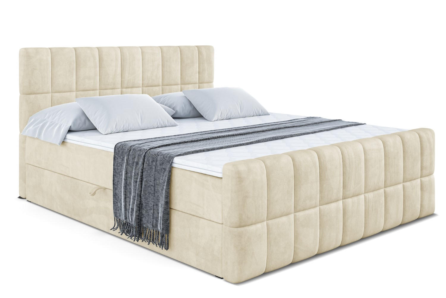 ALTDECOR AMERICKÁ postel MIAMI-Z – 140 × 200 cm – H4 – béžová