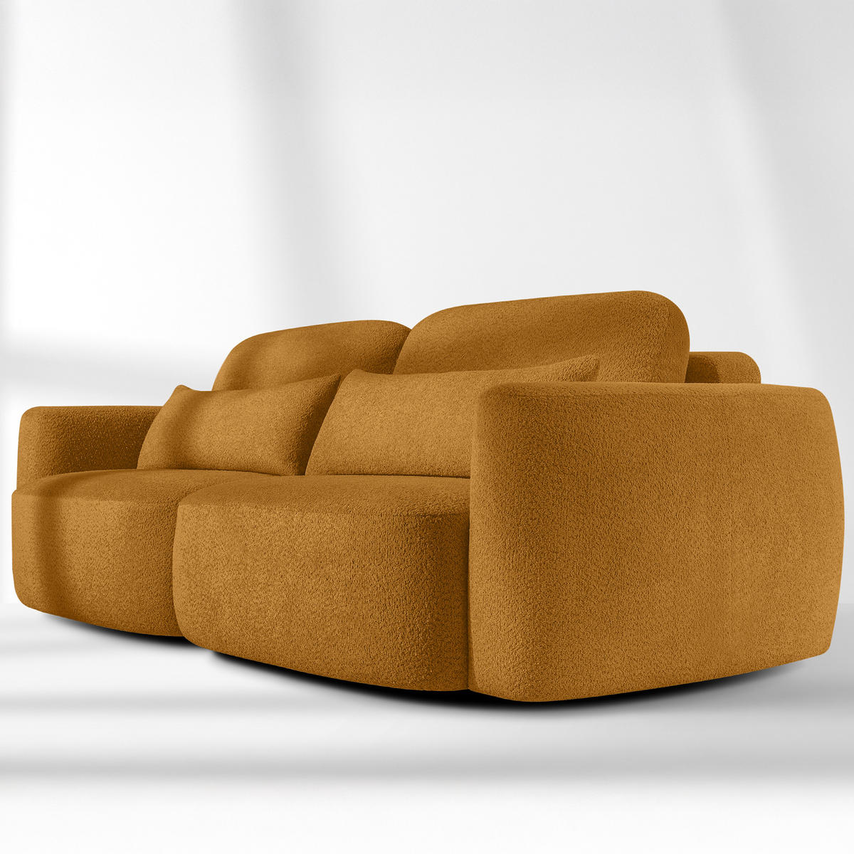 SOFA 3 ELOSA - Honig, Holz/Textil (245/85/115cm) - KONSIMO®