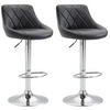 BARHOCKER Lazius, 2er Set, Gestell Metall in Chromoptik, Kunstleder Schwarz - Chromfarben/Schwarz, Kunststoff/Textil (46/100/49cm) - TPFLiving