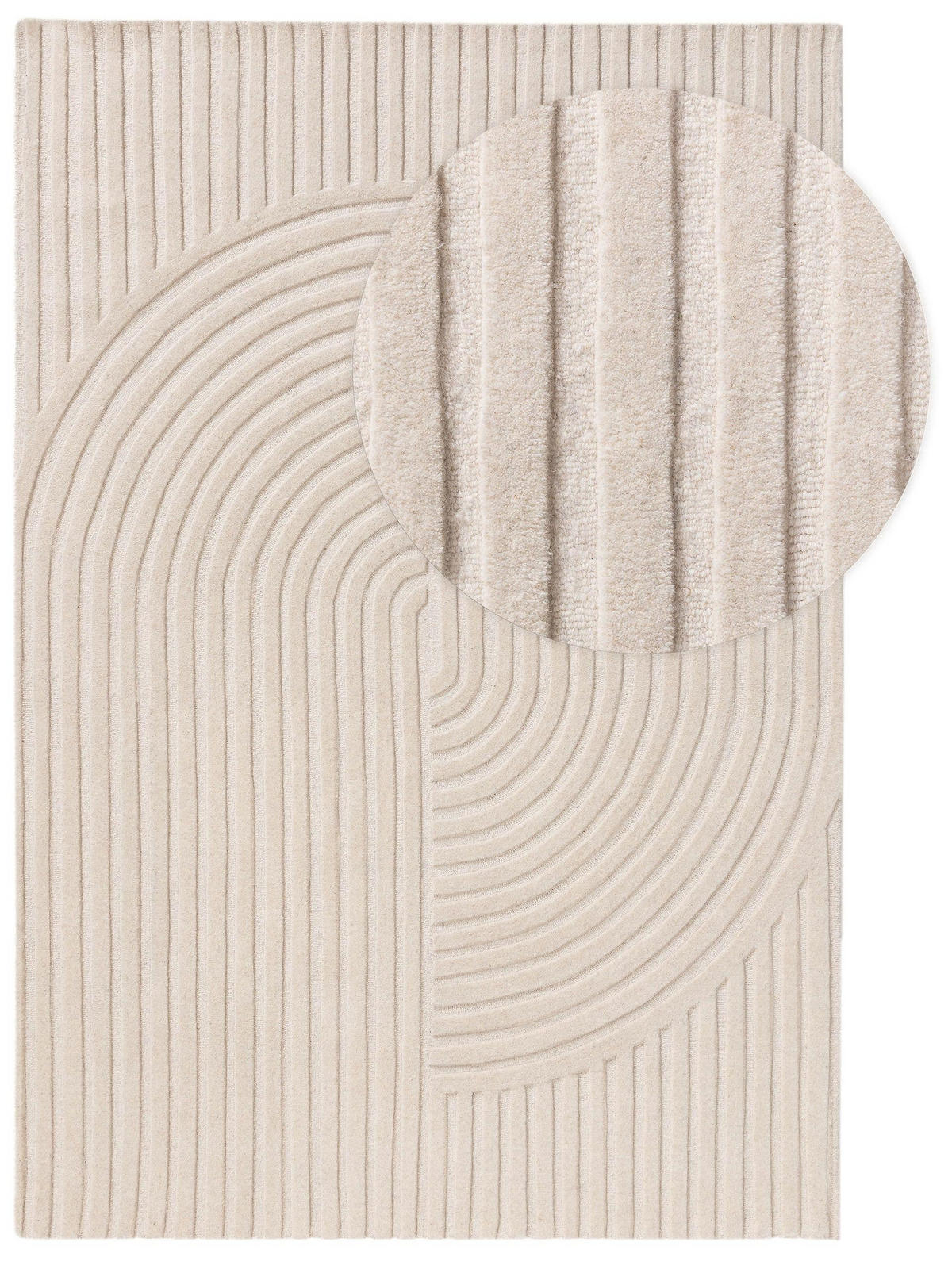 WOLLTEPPICH Yanis Ivory 120x170 cm - Creme, Textil (120/170cm) - benuta Pure