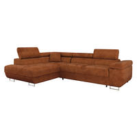 ECKSOFA Torezio, Seite: Links - Dunkelorange, Holz/Textil (274/203cm) - MIRJAN24