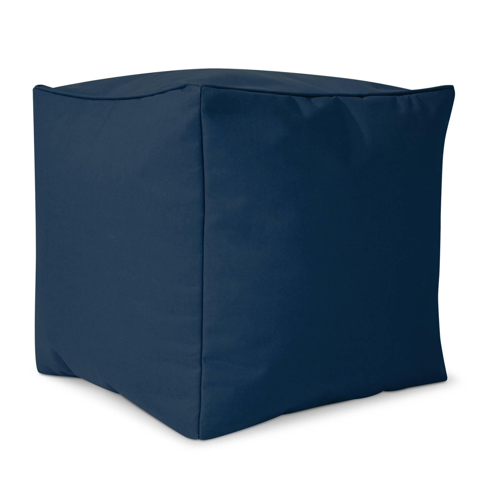 SITZSACK-HOCKER Pouf "Cube" 40x40x40cm - Dunkelblau, Textil (40/40/40cm) - Green Bean