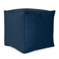 SITZSACK-HOCKER Pouf "Cube" 40x40x40cm - Dunkelblau, Textil (40/40/40cm) - Green Bean