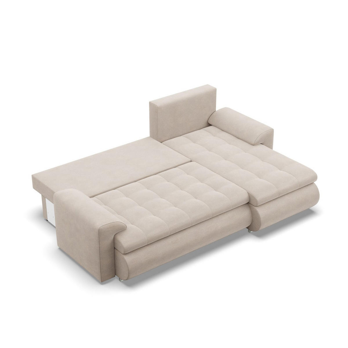 ECKSOFA RECHTS MIT SCHLAFFUNKTION FORESTA, Beige - Beige, Textil (230/159cm) - Mebligo