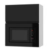 MIKROWELLENUMBAUSCHRANK Avellino W2MK/60 schwarz Acryl matt / Weiß 60 / 32,5 / 72cm - Schwarz/Weiß, Holz/Holzwerkstoff (60/72/32.5cm) - Feldmann-Wohnen