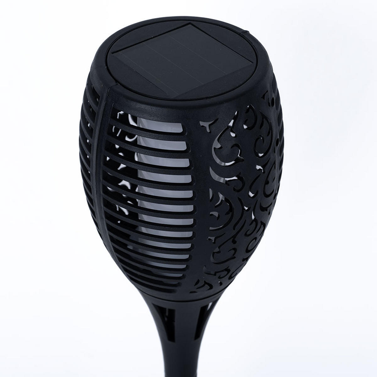 LED AUSSENLEUCHTE Solar Fackel Schwarz 2er Set - Schwarz, Kunststoff (12/12/78cm)
