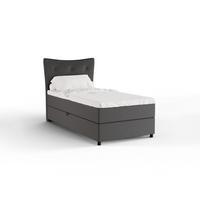 BOXBETT Nevada 100x200 cm Polsterbett mit hochwertiger Bonell-Matratze und Topper - Dunkelgrau - Anthrazit, Holz (100/200cm) - Panda Möbel