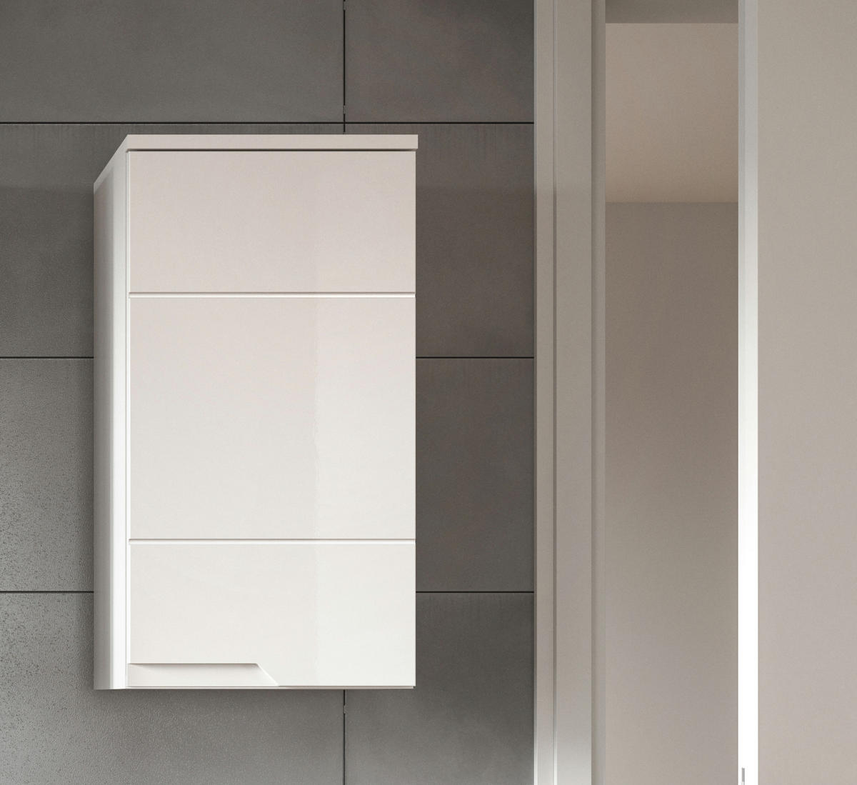 HÄNGESCHRANK SOLERO (B/H/T: ca. 38/73/27 cm) in Weiß/weiß hochglanz - Weiß, Holzwerkstoff (38/73/27cm)