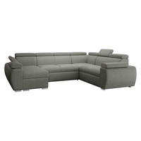 WOHNLANDSCHAFT Boston U, Seite: Links - LC+2P+R+2R - Chromfarben/Graphitfarben, Holz/Textil (325/98/260cm) - MIRJAN24