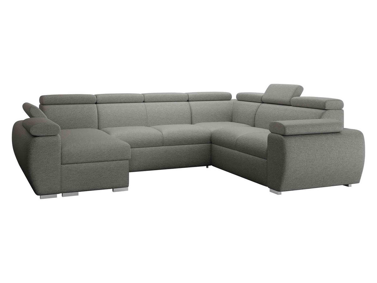 WOHNLANDSCHAFT Boston U, Seite: Links - LC+2P+R+2R - Chromfarben/Graphitfarben, Holz/Textil (325/98/260cm) - MIRJAN24