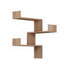 ECKREGAL mit 3 Regalen H90 cm - Luska - Eichefarben, Holzwerkstoff (60/90/60cm) - Calicosy