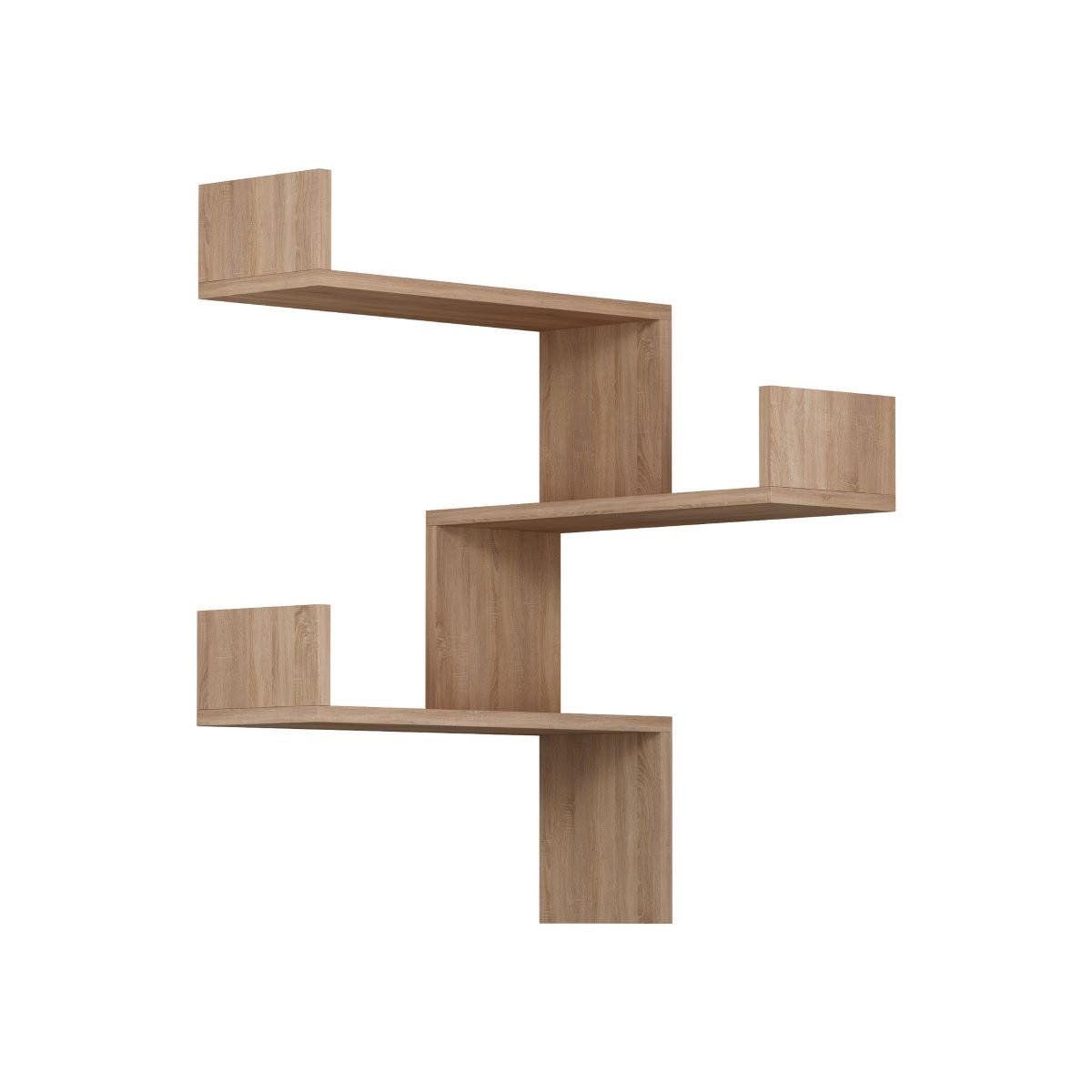 ECKREGAL mit 3 Regalen H90 cm - Luska - Eichefarben, Holzwerkstoff (60/90/60cm) - Calicosy