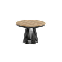 ESSTISCH Cone Bis - Hellbraun/Schwarz, Holzwerkstoff/Metall (120/120/76cm) - Meblini
