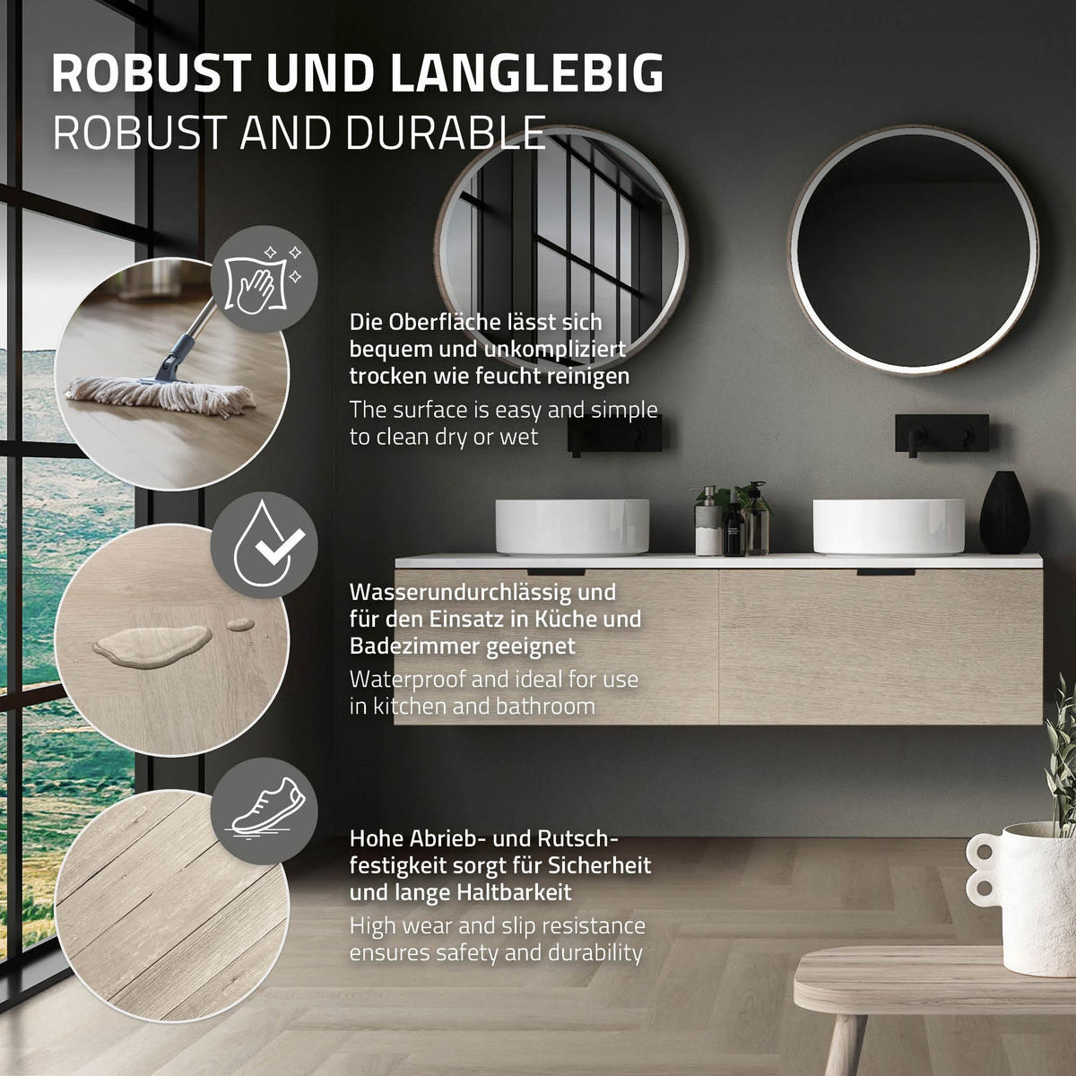 VINYLBODEN Click 1,56m²/20 Dielen Fischgrät Eiche Hell - Braun, Kunststoff (61.5/12.8/0.42cm) - ML-DESIGN