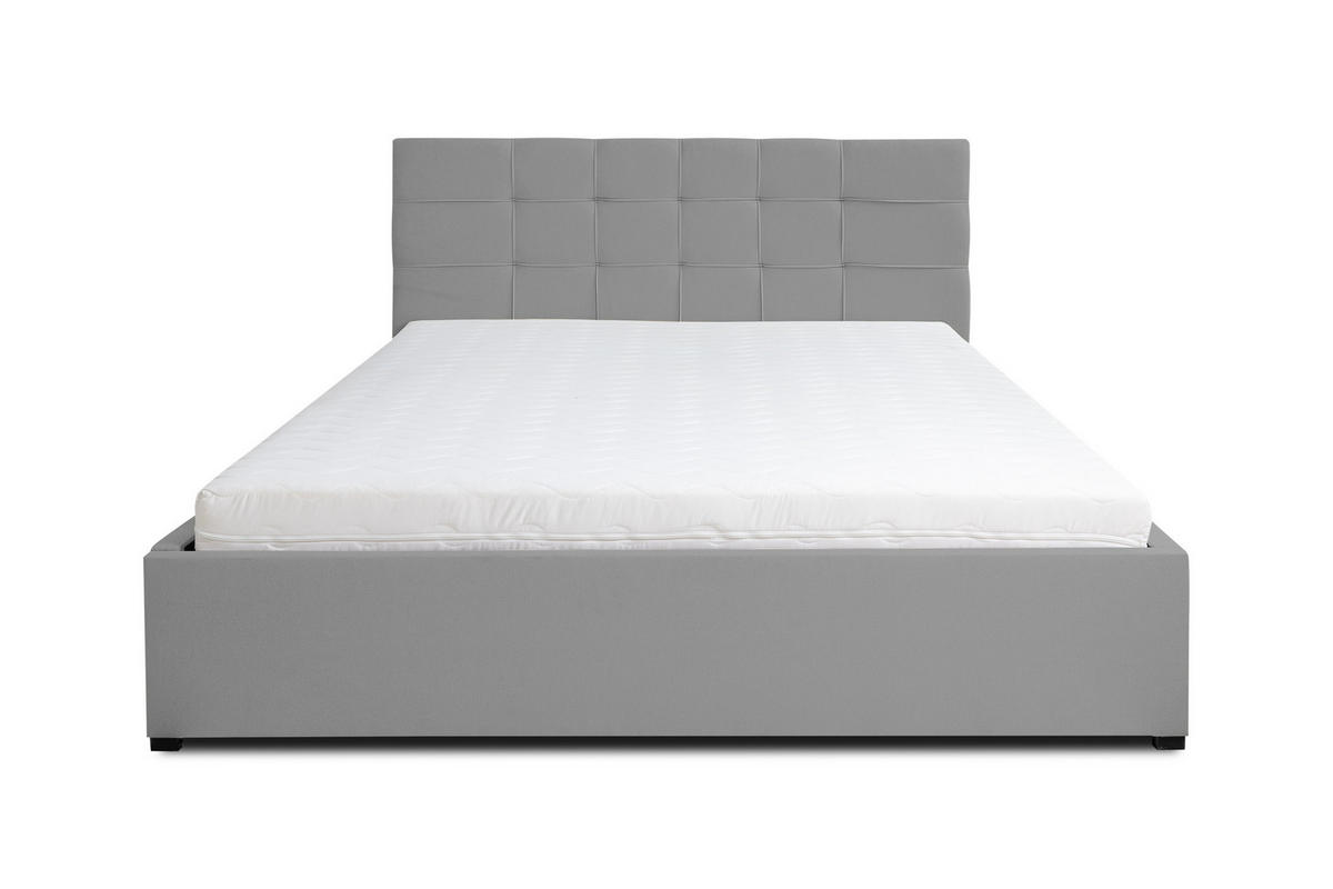 POLSTERBETT JESSA mit Kopfteil, 160 x200 cm, Doppelbett mit Bettkasten und Lattenrost aus Velourstoff, Velourstoff, Frabe: Grau - Grau, Holz/Kunststoff (160/200cm) - VENASI MÖBEL